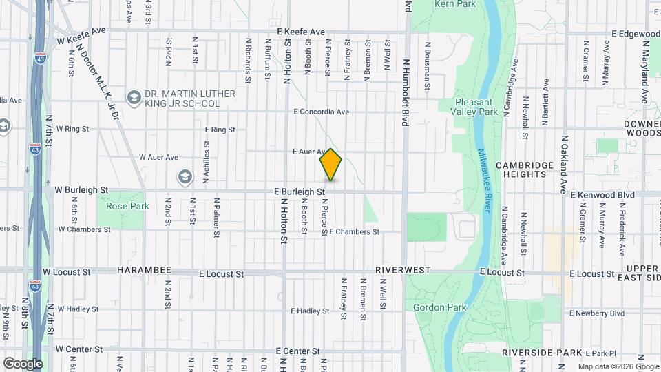 3108A N Pierce St, Unit Cozy 2 Bedroom in Riverwest Mapa y Detalles de la Ubicación