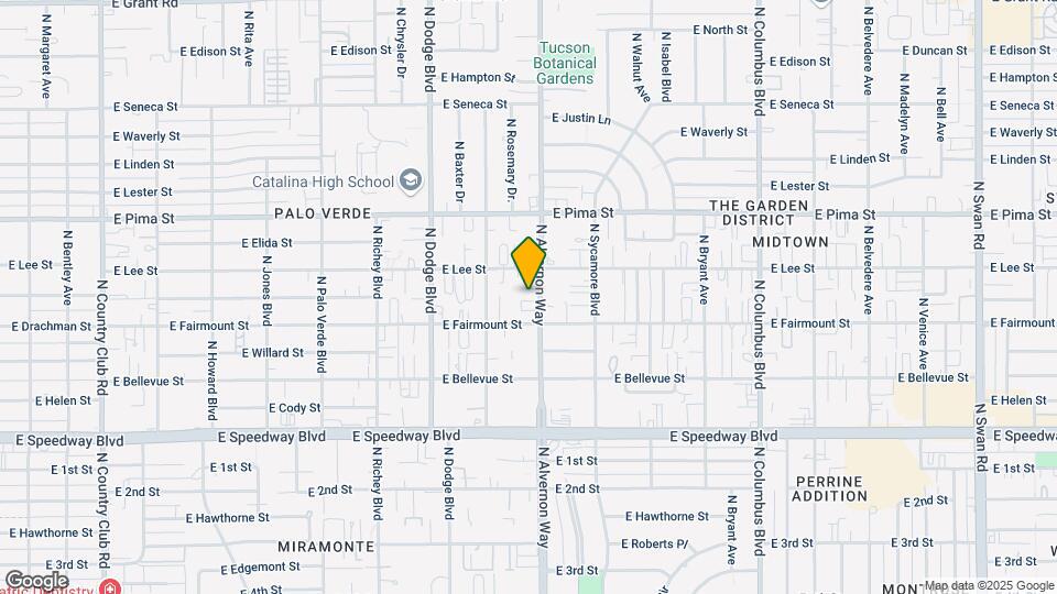 1417 N Alvernon Way Map and Location Details