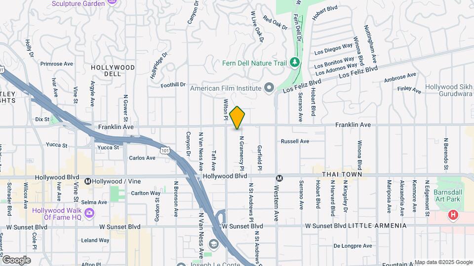 1847 N Gramercy Pl Map and Location Details