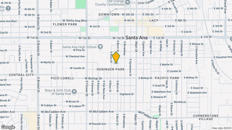 Santa Ana Birch Apartments Map and Location Details