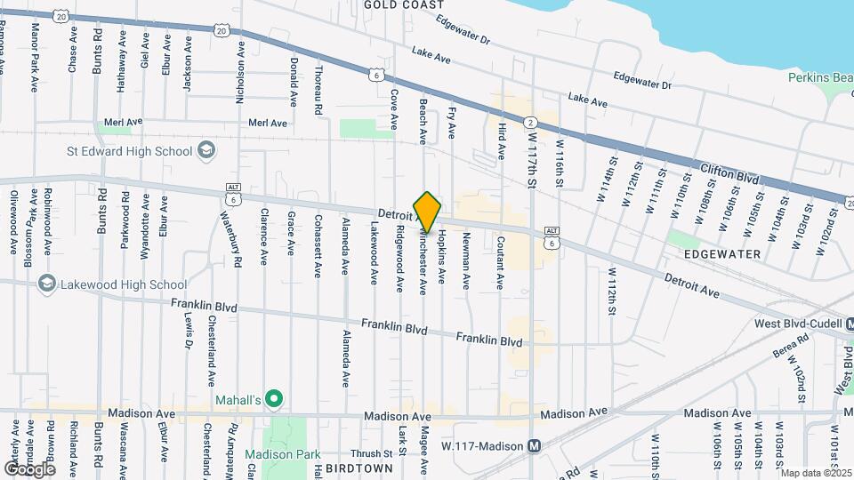 1427 Winchester Ave, Unit Upper Mapa y Detalles de la Ubicación