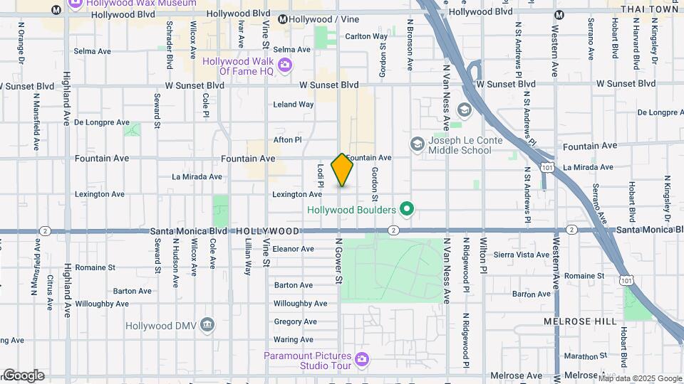1200 N Gower St Mapa y Detalles de la Ubicación