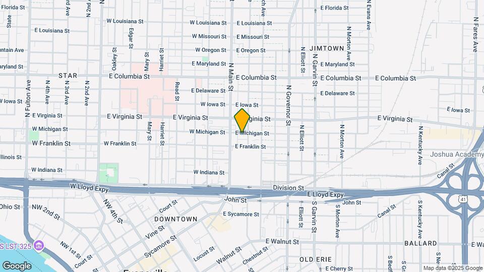 17 E Michigan St Map and Location Details