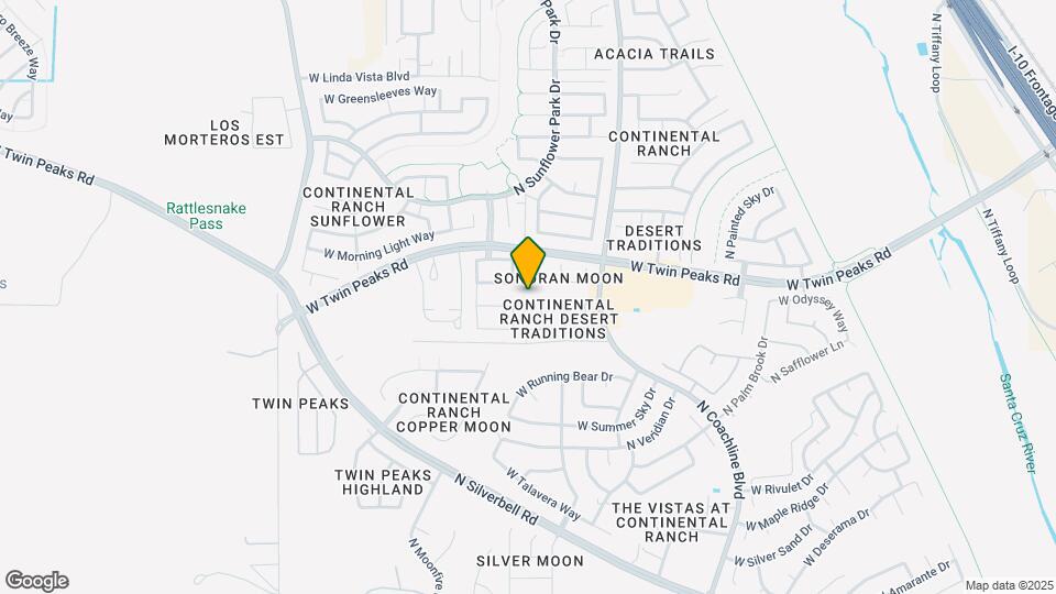 9213 N Desert Earth Pl Map and Location Details