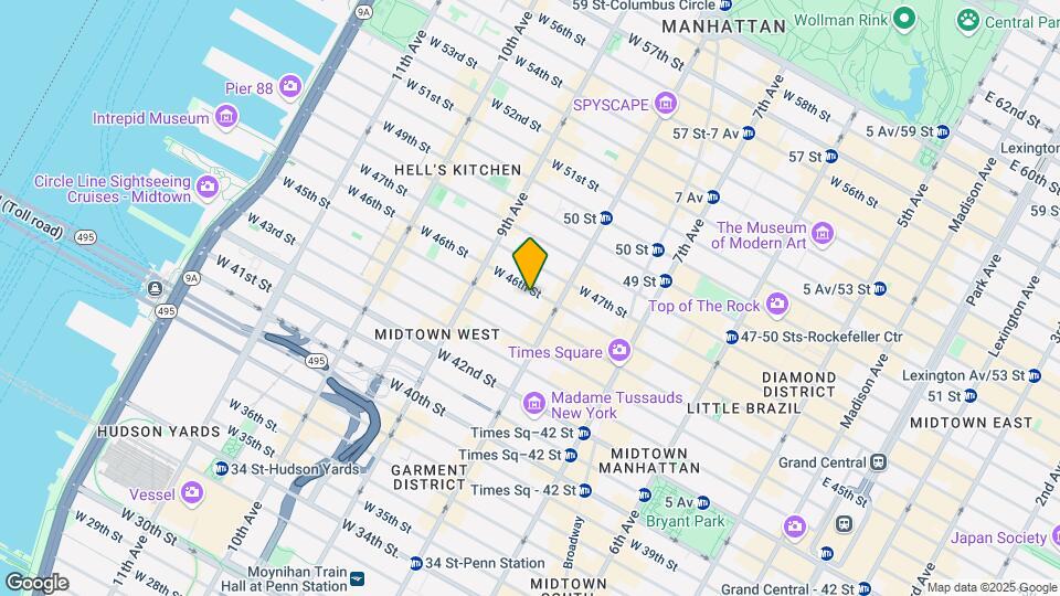 322 W 46th St Map and Location Details