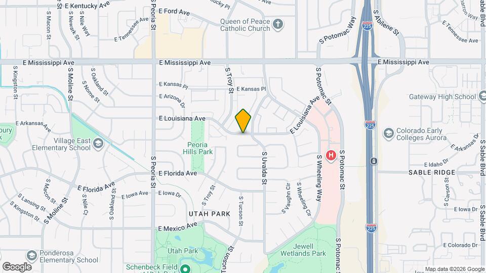 12908 E Louisiana Ave Mapa y Detalles de la Ubicación