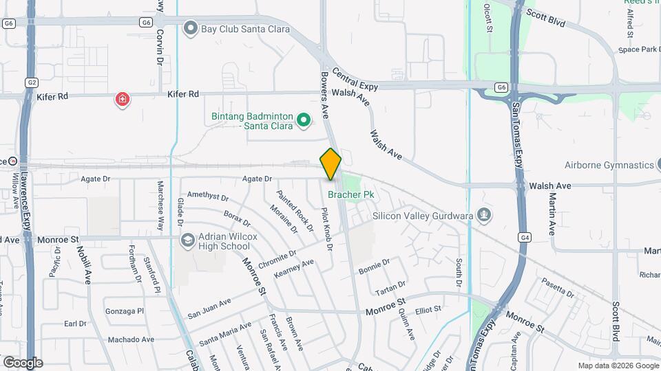 2630 Bowers Ave Map and Location Details