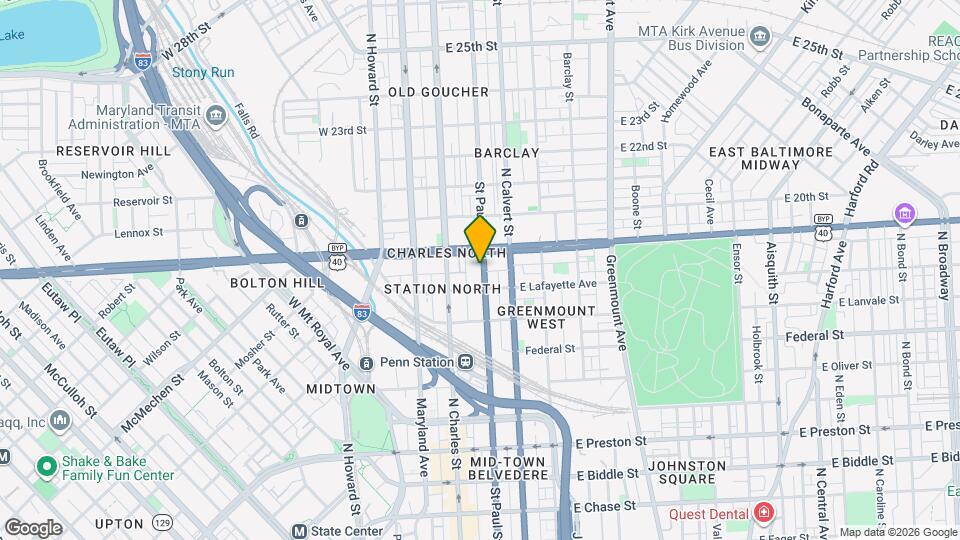 1820 St Paul St Mapa y Detalles de la Ubicación