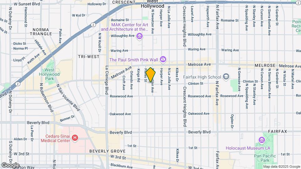 547 N Sweetzer Ave Map and Location Details