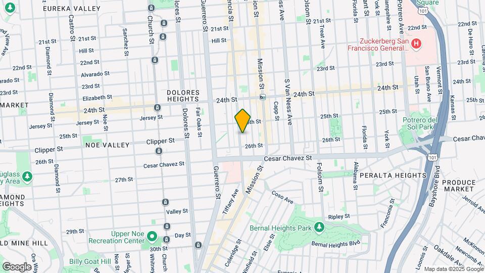 1461 Valencia St Map and Location Details