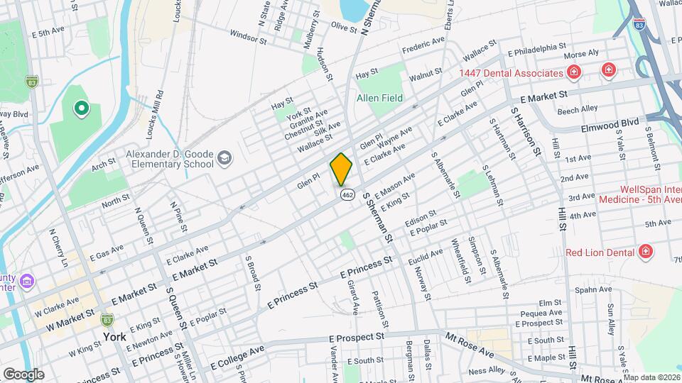 707 E Market St Map and Location Details