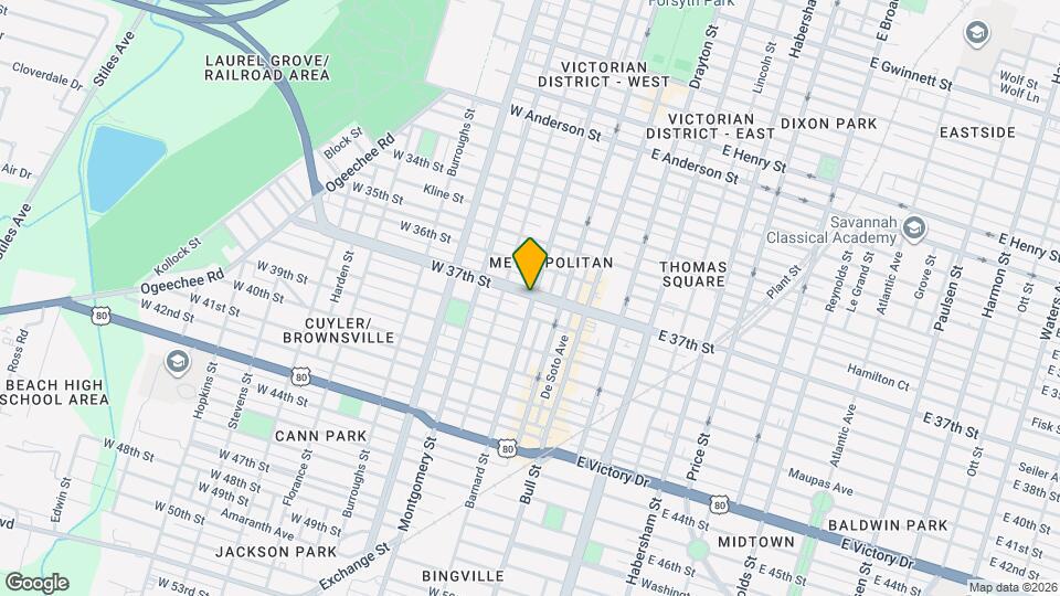 201 A W 37th St Mapa y Detalles de la Ubicación