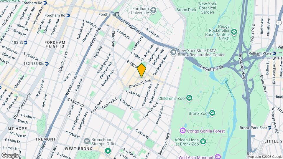 633 E 186th St Map and Location Details