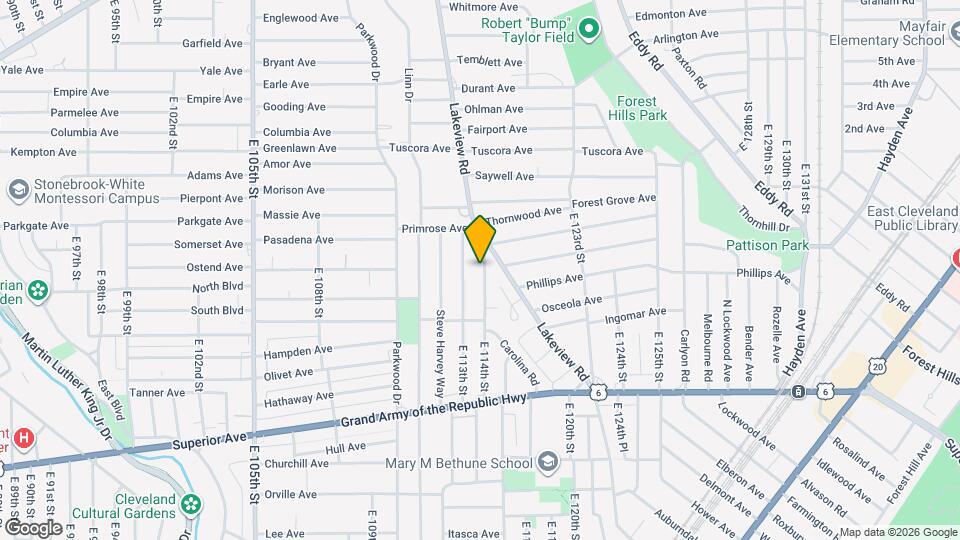 1124 E 114th St Map and Location Details