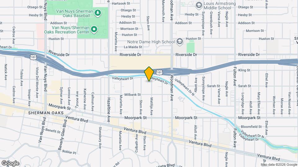 4545 Matilija Ave Map and Location Details