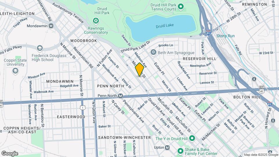2429 Druid Hill Ave Map and Location Details