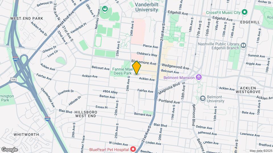 2134 Acklen Ave Mapa y Detalles de la Ubicación