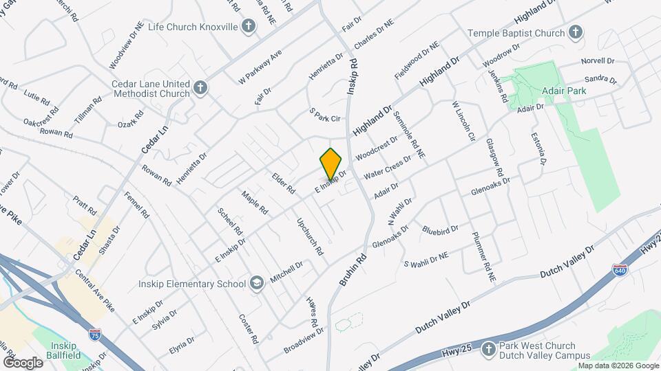 906 E Inskip Dr, Unit Right Map and Location Details