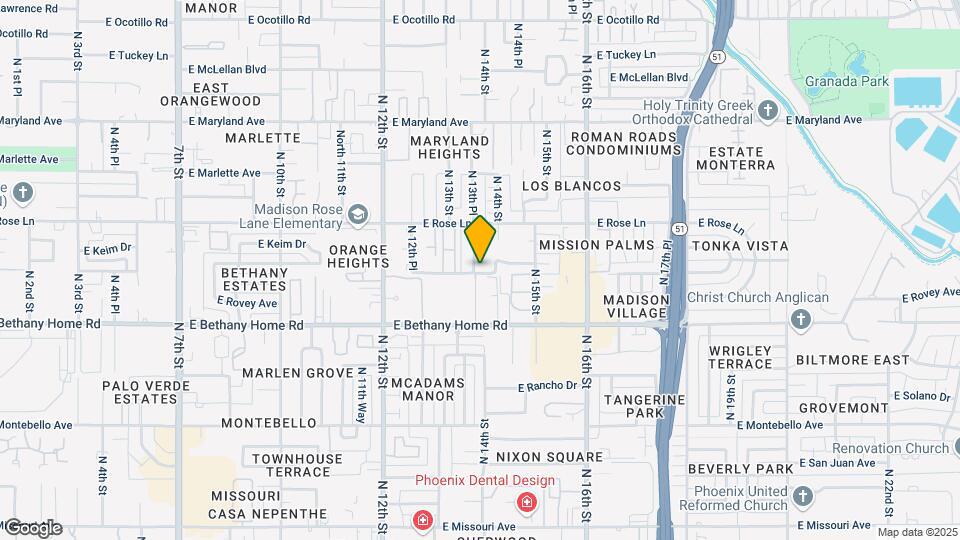 6101 N 13th Pl Mapa y Detalles de la Ubicación
