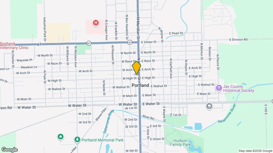 302 N Meridian St Map and Location Details