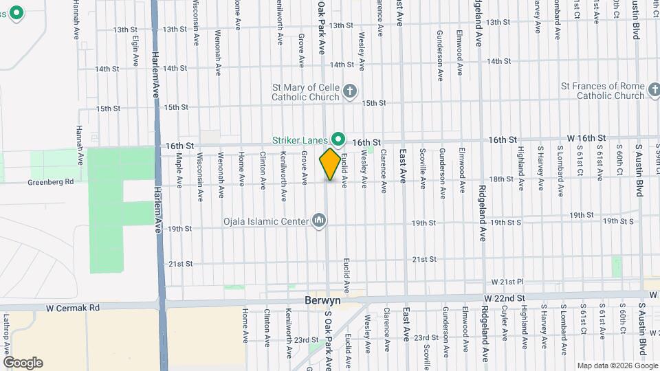 1801 S Oak Park Ave Map and Location Details