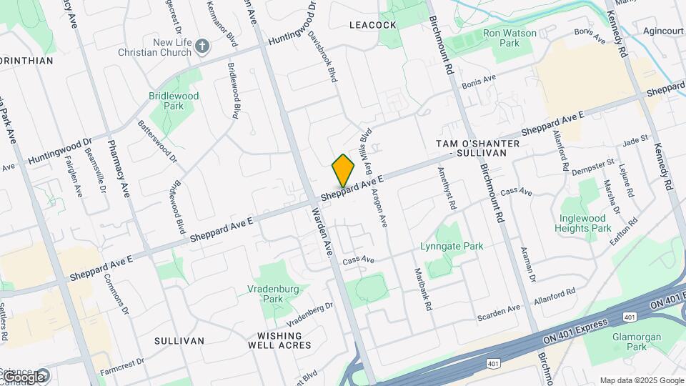 3445 Sheppard Ave E Map and Location Details