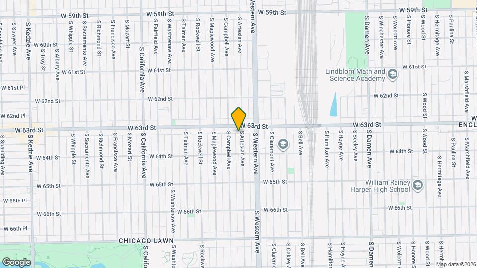 6314 S Artesian Ave Map and Location Details