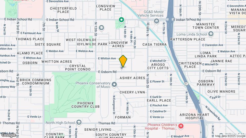 1402 E Osborn Rd Mapa y Detalles de la Ubicación