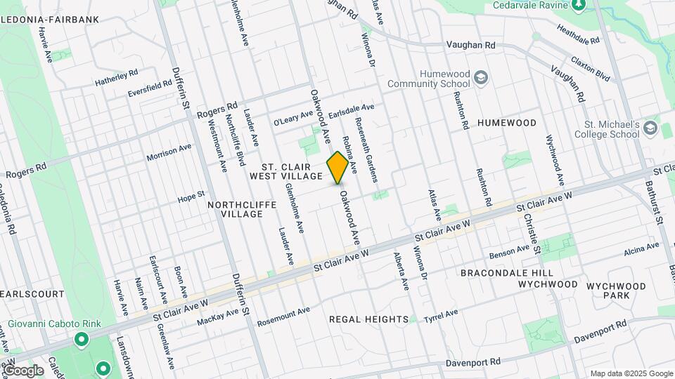222-222 Oakwood Ave Map and Location Details