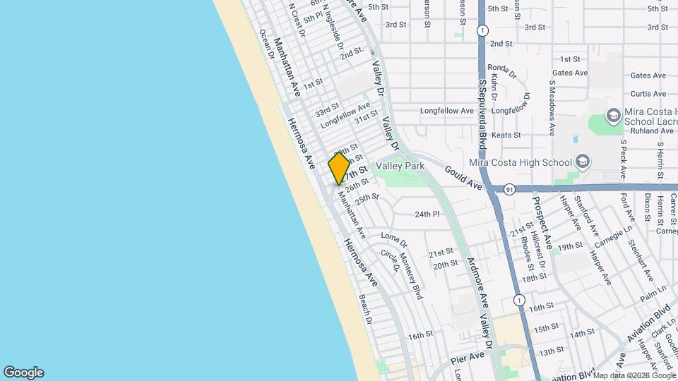 2623 Manhattan Ave, Unit Hermosa Beach Apartment (Lower) Mapa y Detalles de la Ubicación