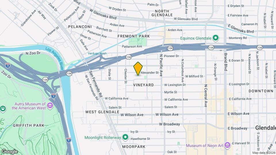 629 Milford St Map and Location Details