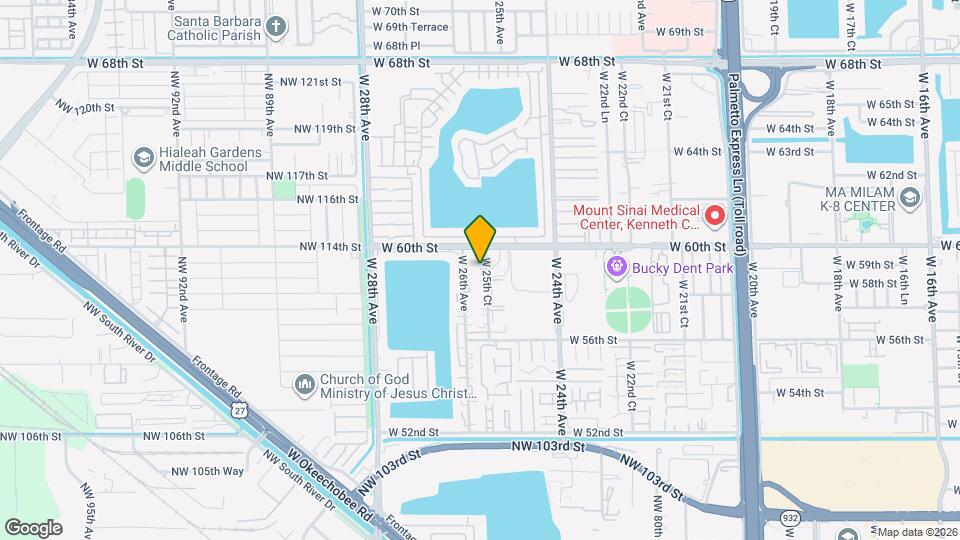 5888 W 25th Ct Map and Location Details