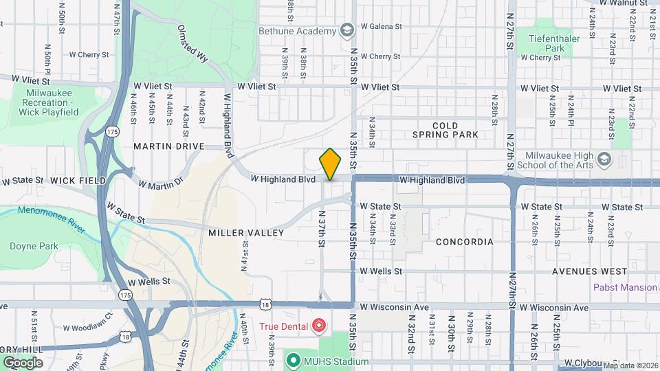 3601 W Highland Blvd Mapa y Detalles de la Ubicación