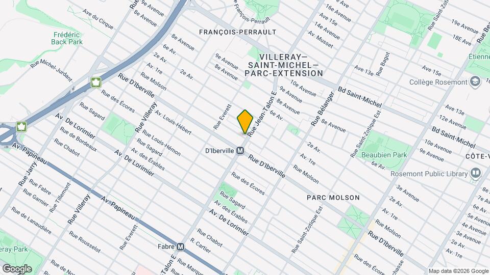2549-2553 Jean-Talon Rue E Map and Location Details