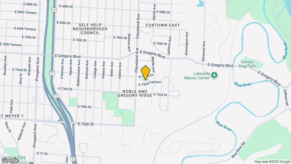 3828 E 72nd Terrace Map and Location Details