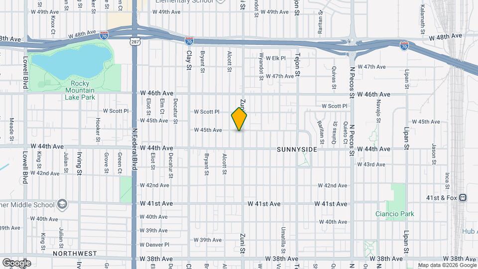 4451 Zuni Street Map and Location Details