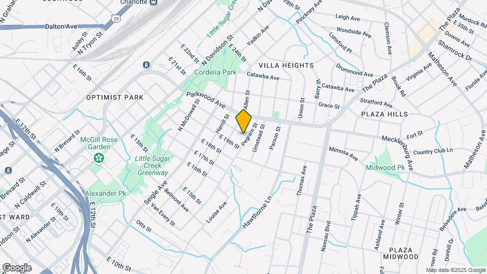 1621 Pegram St Map and Location Details