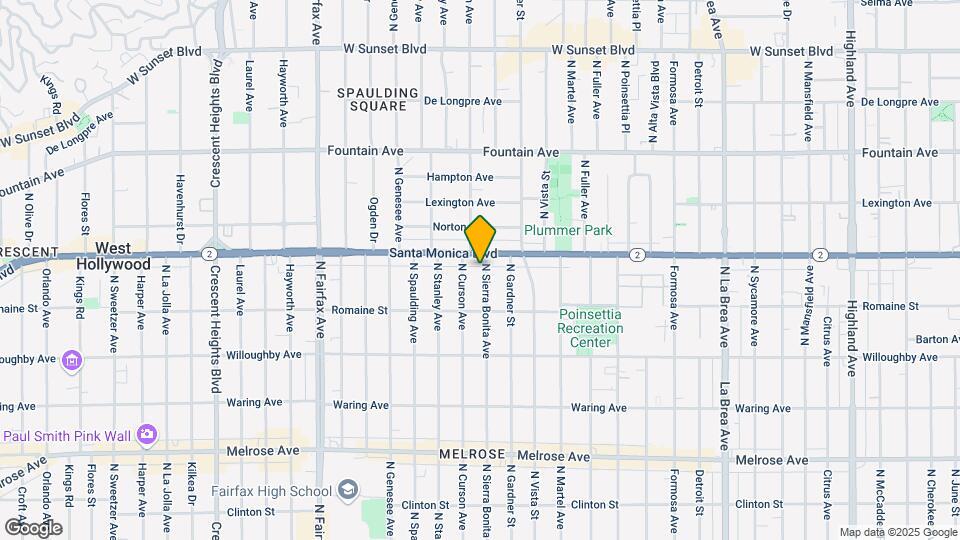 1051 N Sierra Bonita Ave Map and Location Details