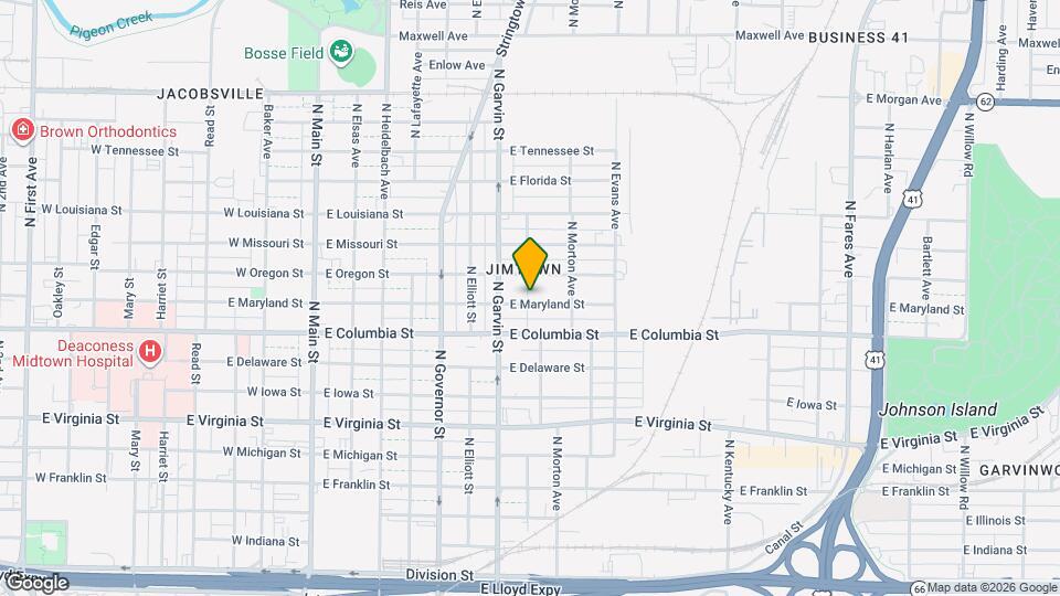 624 E Maryland St, Unit Main Floor, Unit A Map and Location Details