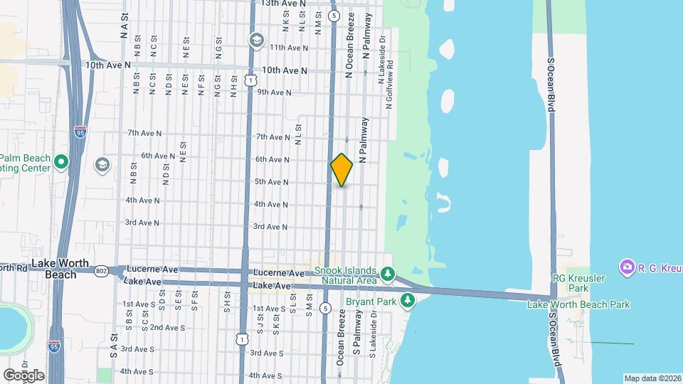 421 N Ocean Breeze Map and Location Details