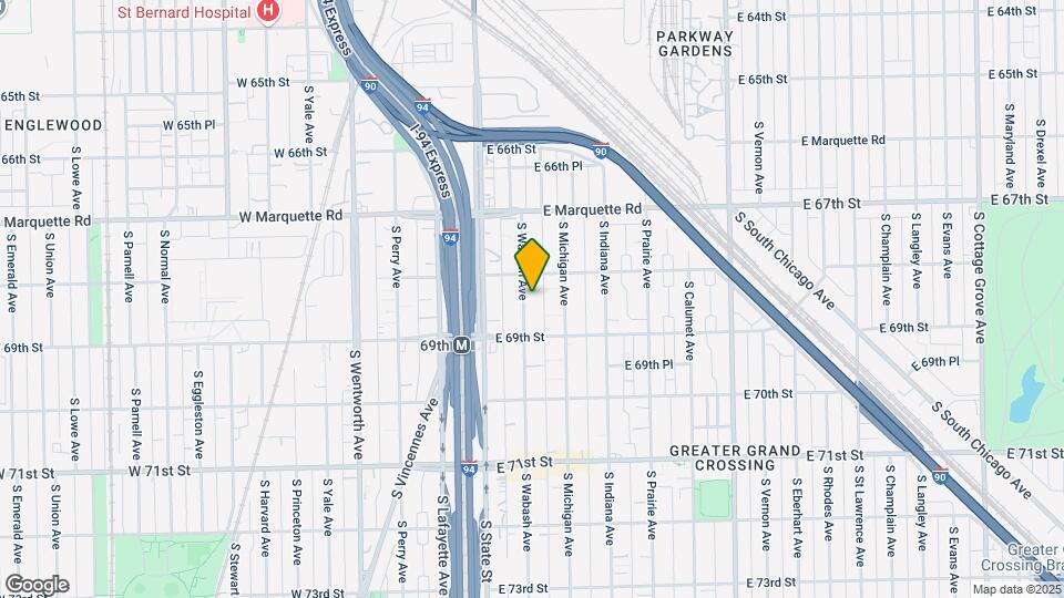 6821 S Wabash Ave Map and Location Details