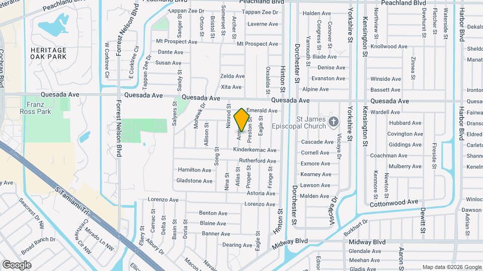 1358 Arrow St Map and Location Details
