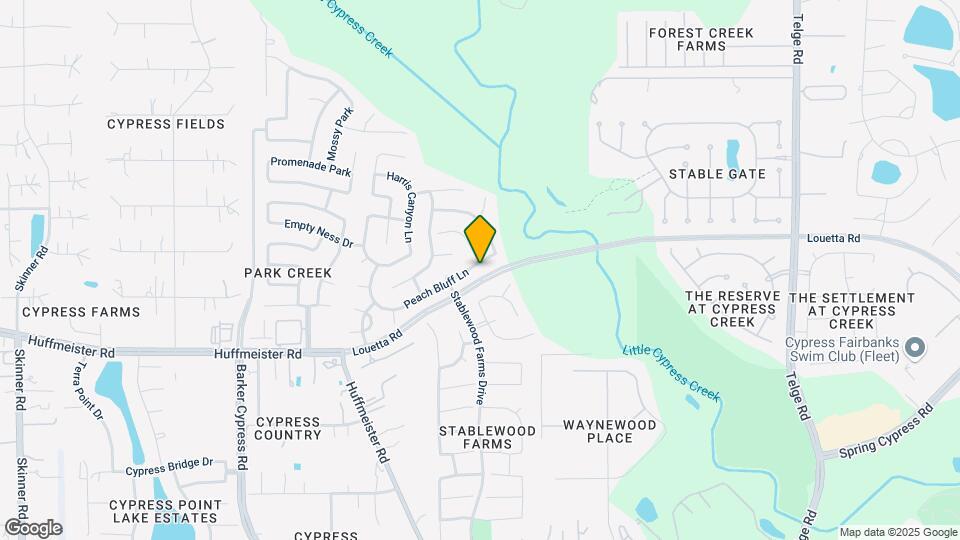 16003 Peach Bluff Ln Mapa y Detalles de la Ubicación