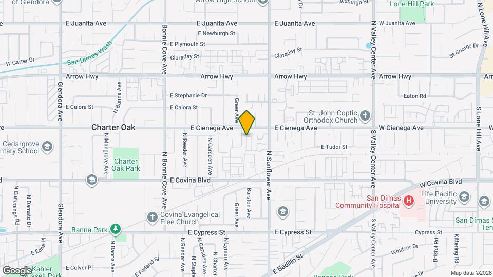 1994 E Cienega Ave, Unit B Map and Location Details