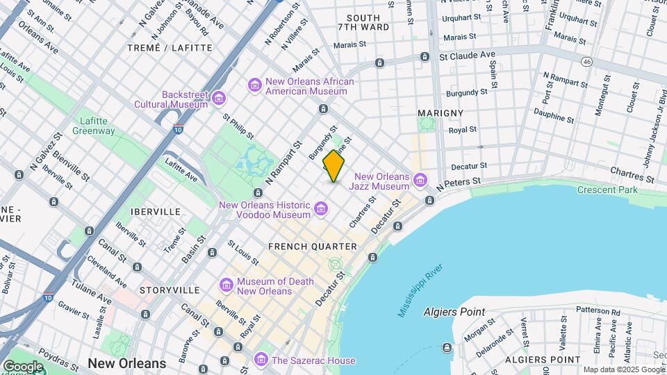 1029 Bourbon St Map and Location Details