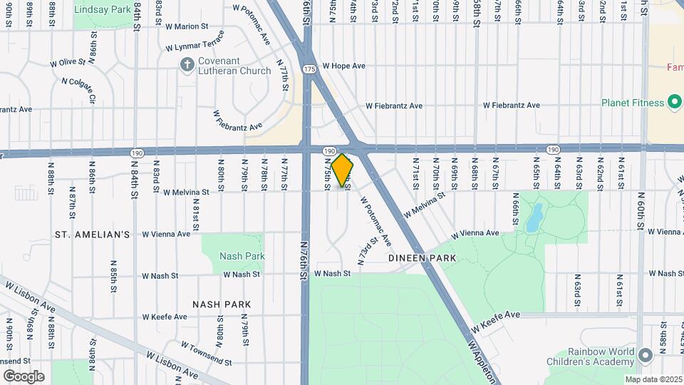 7705 N 74th St Map and Location Details