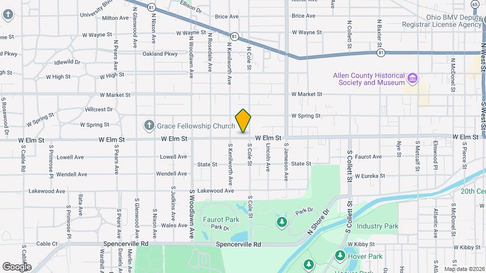 1112 W Elm St Map and Location Details