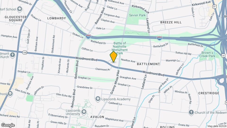 1410 Woodmont Blvd, Unit B Mapa y Detalles de la Ubicación