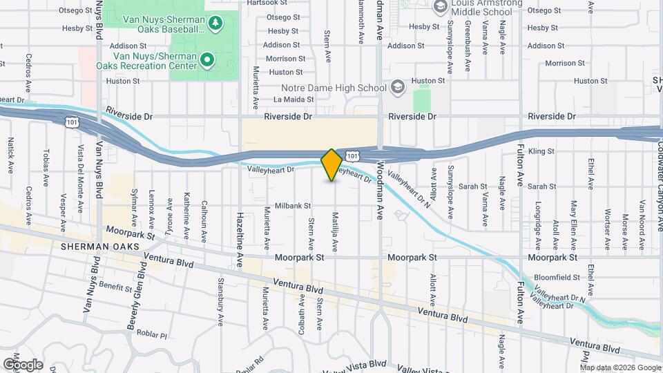 4535 Matilija Ave Map and Location Details