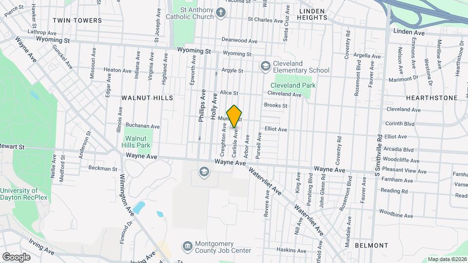 1327 Carlisle Ave Mapa y Detalles de la Ubicación